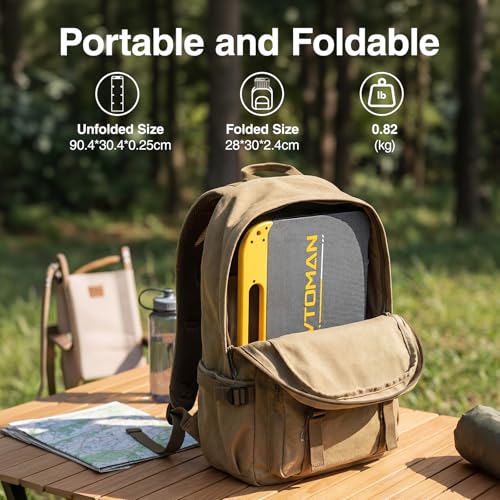 VTOMAN VS40 Portable Solar Panel 40W 13.9V, 25% High Efficiency Foldable | Solar Panel /IP67 Waterproof,Type-C USB-A Connectors,PD30W ,Light Weight for Phone,Power banks,Flashlights