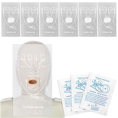 Bramble - 25 CPR Personal Protection Resuscitation Face Shields - Foil Sachets Individually Wrapped with Illustrations
