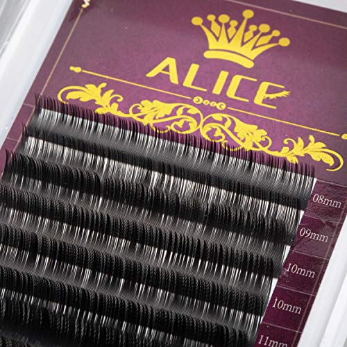 ALICE Eyelash Extensions Individual Eyelashes Mixed Tray, Black Volume Mink False Lashes D Curl 0.15mm Thickness 8-15MM for Salon Perfect Use