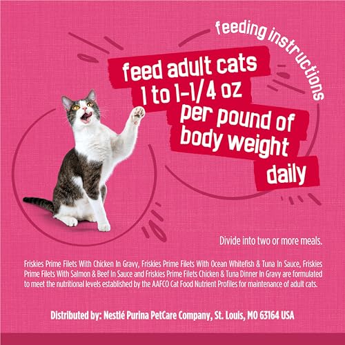 PURINA FRISKIES GRAVY WET CAT FOOD VARIETY PACK, SURFIN’ AND TURFIN’ PRIME FILETS FAVORITES – (PACK OF 40) 5.5 OZ. CANS
