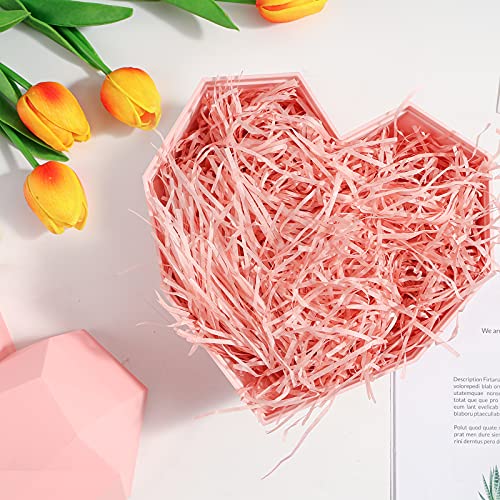 JOHOUSE Gift Box, 7.8Inches Pink Love Gift Box, Heart Shaped Storage Box for Womens Day Mothers Day Valentines Day Christmas Weddings and Home Decoration