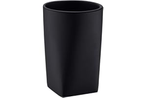 Matte Black Toothbrush Cup Holder, Resin Modern Bathroom Tumbler Cup - Multifunctional Storage for Toothbrushes & Make-up Bru