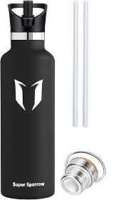 Super Sparrow 1000ml Insulated Stainless Steel Water Bottle with 2 Lids view 4