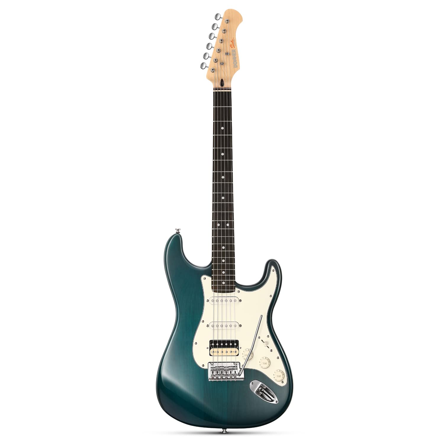 Donner 39 Inch Electric Guitar, Seeker Series DST-400 Solid Alder Body Electric Guitar for Intermediate & Pro Players, Single Coil Split System & Tremolo Bridge, Bonus Bag, Cable, Strap