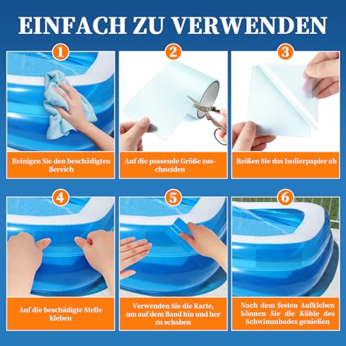 AHIKY Swimming Pool Patch, PVC Waterproof Swimming Pool Patch 10 cm x 250 cm, Inflatable Spa Repair Kit, Underwater Repair Tape, Can Be Used as a Substitute for Glue, Sealant