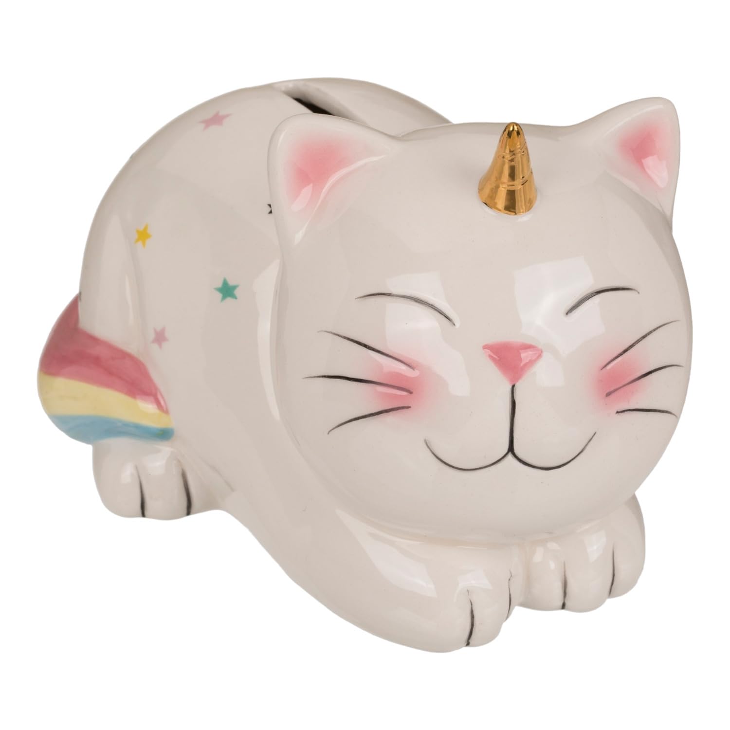 Out of the blue Unicorn Cat Money Box 17 cm with Ceramic Key