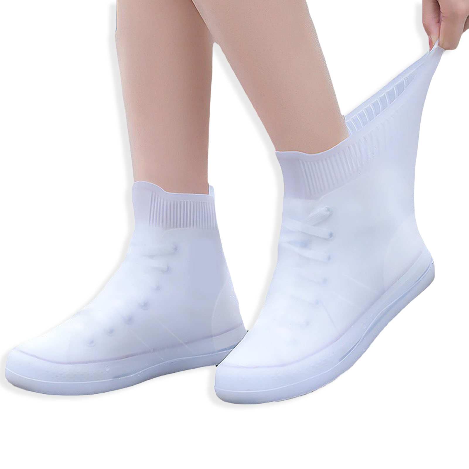 HERCHR XL Size Shoe Covers,40-42 Waterproof Shoe Covers Rainproof Shoe Covers Reusable Overshoes Non-slip Water Resistant Overshoes Rain Shoe Covers Foldable Rain Boot for Women Men