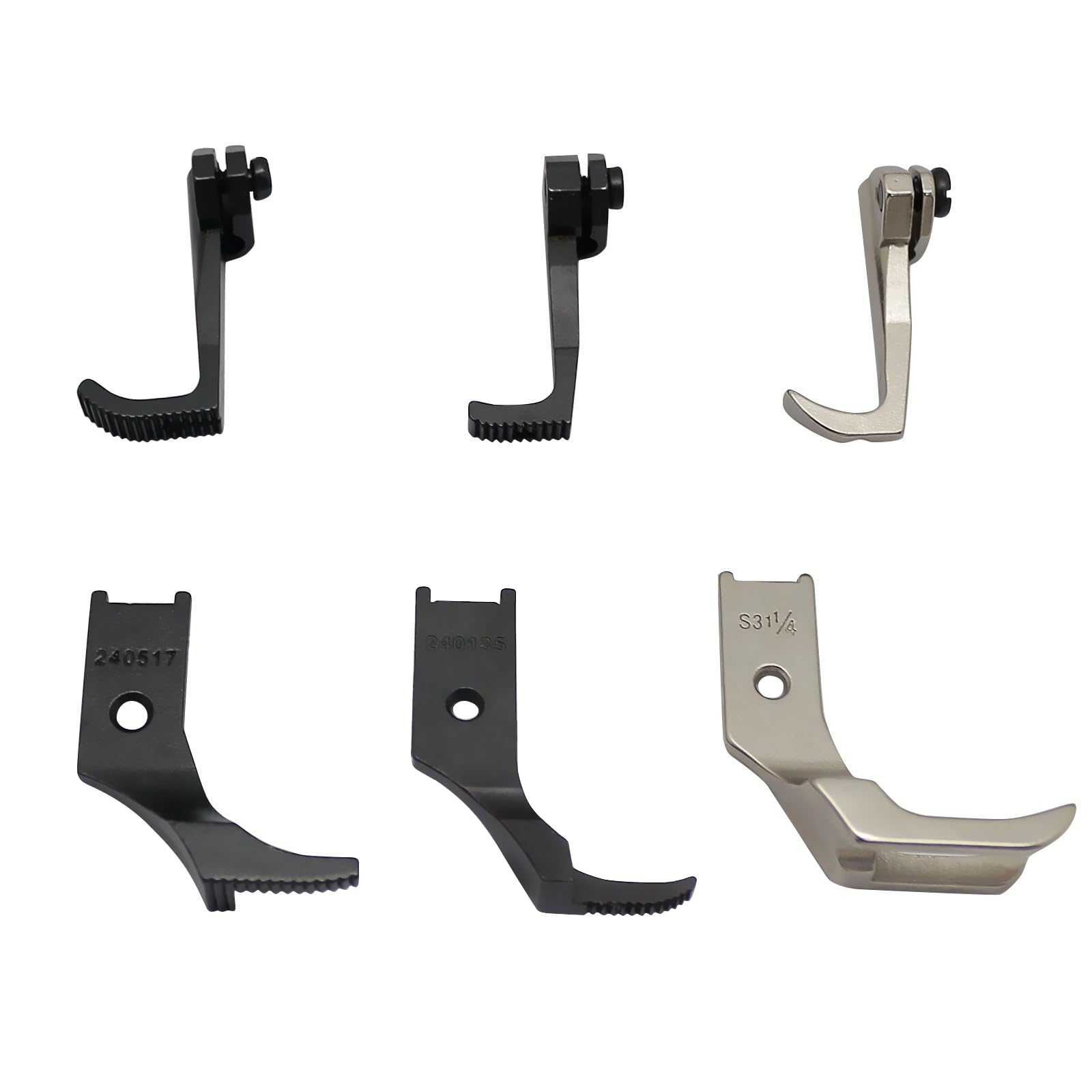 Fbshicung 6Set Walking Presser Feet Replacement for JUKI DNU-1541 CONSEW P1206RB Singer 111G Brother B837 Sewing Machine Parts