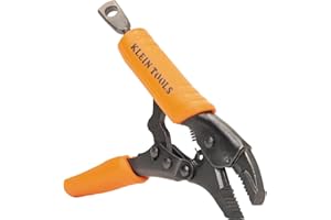 Klein Tools 38600 Curved Jaw Locking Pliers with Quick Release Handles, Intuitive Thumb Knob, High Torque, Mole Grips for Clamping and Gripping, 5-Inch
