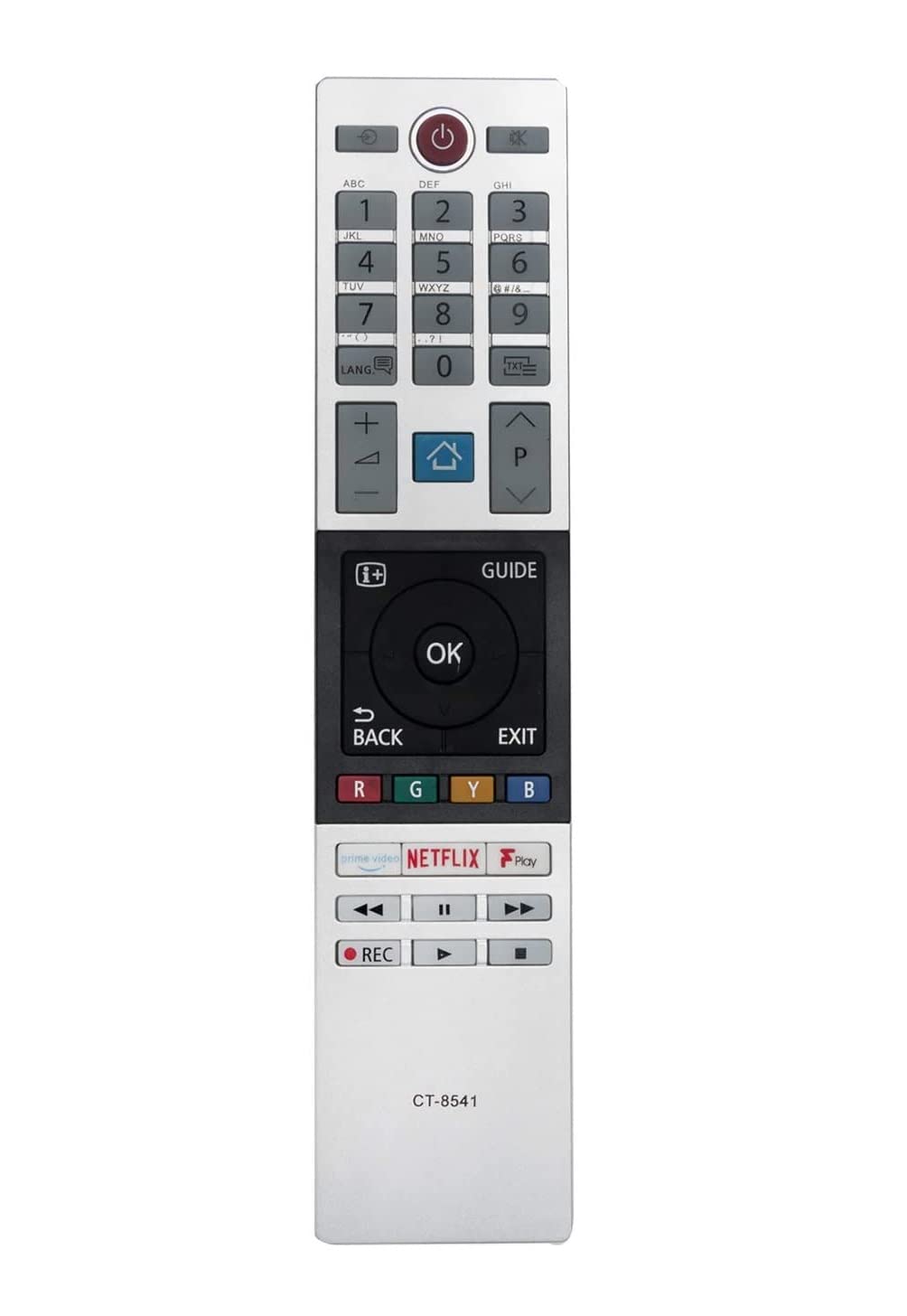 EARTHMA Replacement Remote for Toshiba Smart TV Remote Control, CT8541, Compatible with Toshiba 4K Ultra HDR TV, LCD LED TV, Netflix & Prime Video Buttons
