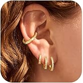 Supneer Silver Gold Hoop Earrings for Women Trendy Hypoallergenic Earrings Huggie Cartilage Hoop Earrings Piercing Jewelry for Women