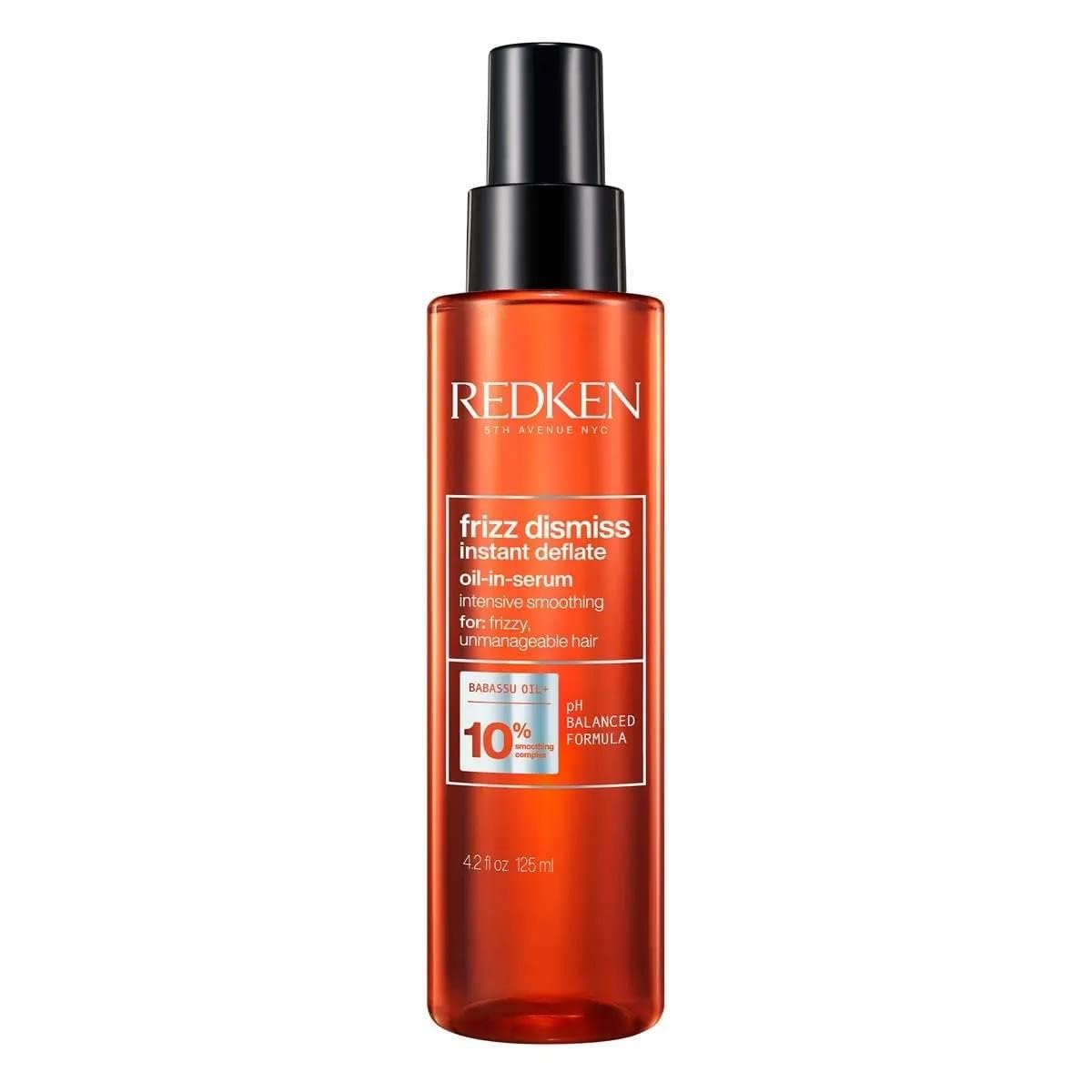 REDKEN Frizz Dismiss Anti Frizz Instant Deflate Oil-In-Serum | For Frizzy Hair | Enhances Smoothness & Shine | With Babassu Oil 125 ml