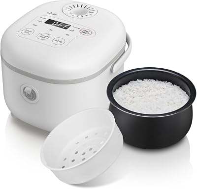 Bar Bear 6 Multifunctional 4 Cups Rice Cooker with Steamer White
