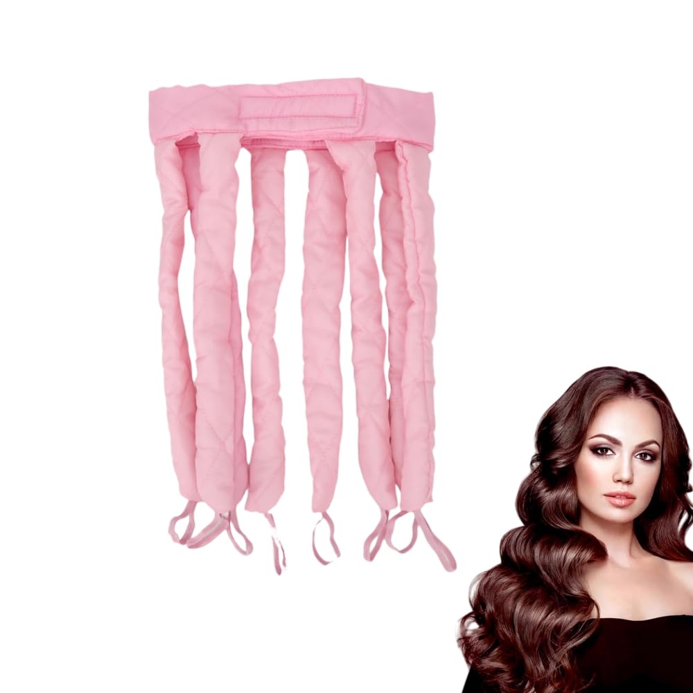 Heatless Curling Rod Headband, Octopus Design Heatless Curlers, 8 Claw Design Heatless Hair Curlers, Soft Overnight Hair Rollers for Long Hair (Pink)