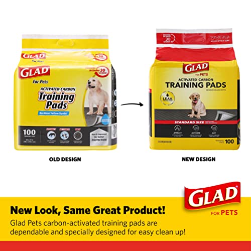 Glad for Pets Black Charcoal Training Pads for Dogs, 23" x 23" Super