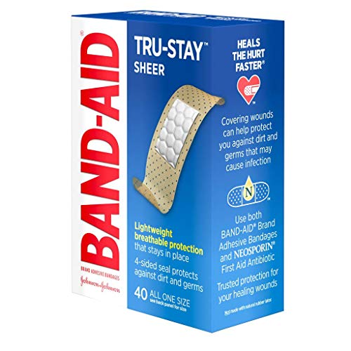 vendajes adhesivos de tiras transparentes de band-aid, todos talla única 40 ea 