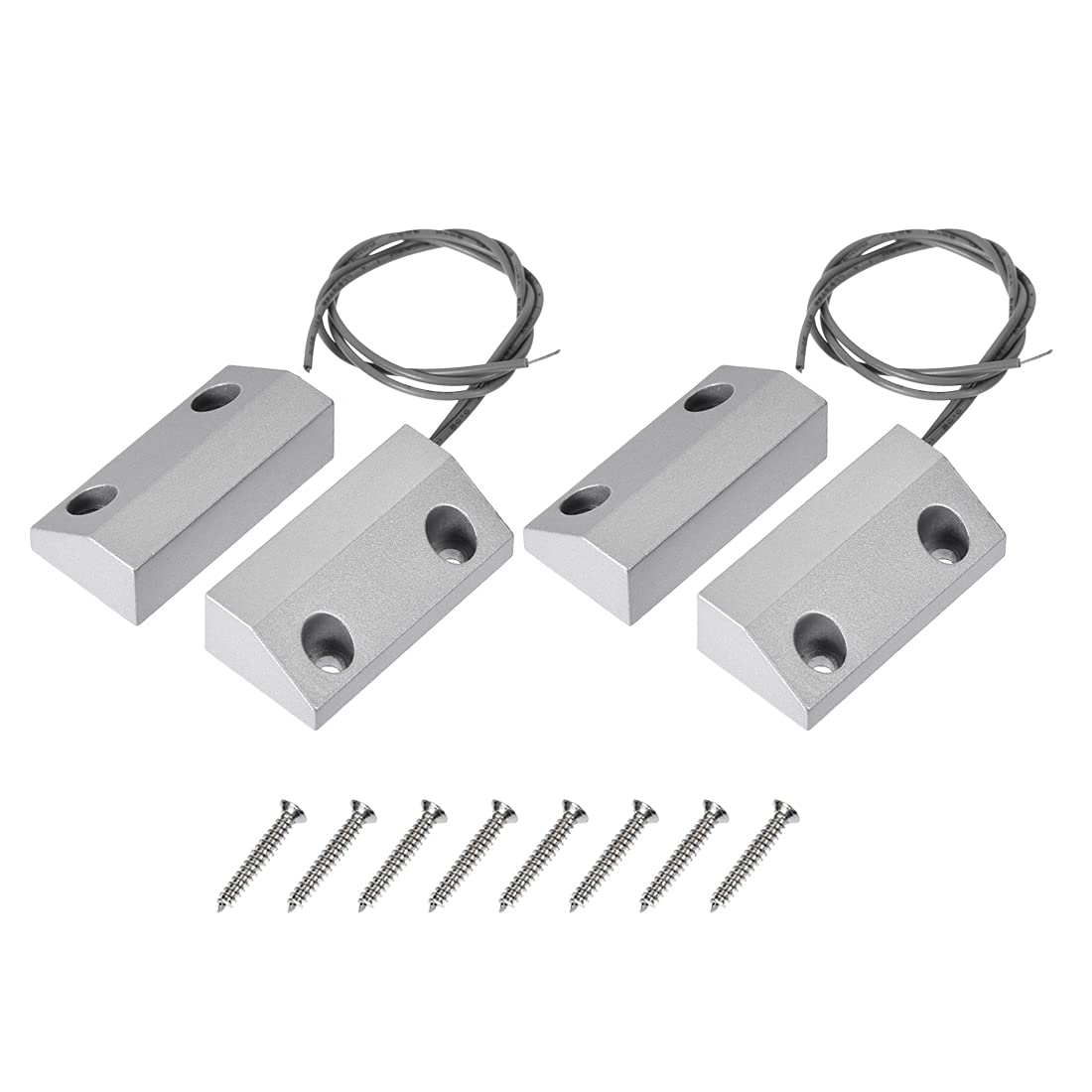 sourcing map Rolling Door Contact Magnetic Reed Switch Alarm with 2 Wires for N.C. Applications MC-56 2Set