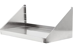 SWOTCATER Stainless Steel Shelf 12"x24" 240LB, Commercial Wall Mounted Floating Shelving for Home Kitchen, Restaurant