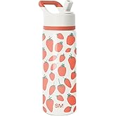 Simple Modern Kids Summit Water Bottle with Straw Lid | 18oz Stainless Steel Cup Insulated Tumbler for Girls, School | Strawberries on Cream