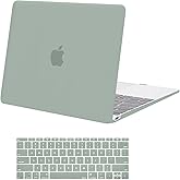 MOSISO Compatible with MacBook 12 inch Case with Retina Display (Model: A1534, Release 2017 2016 2015), Plastic Hard Shell Case & Keyboard Cover Skin, Antique Green