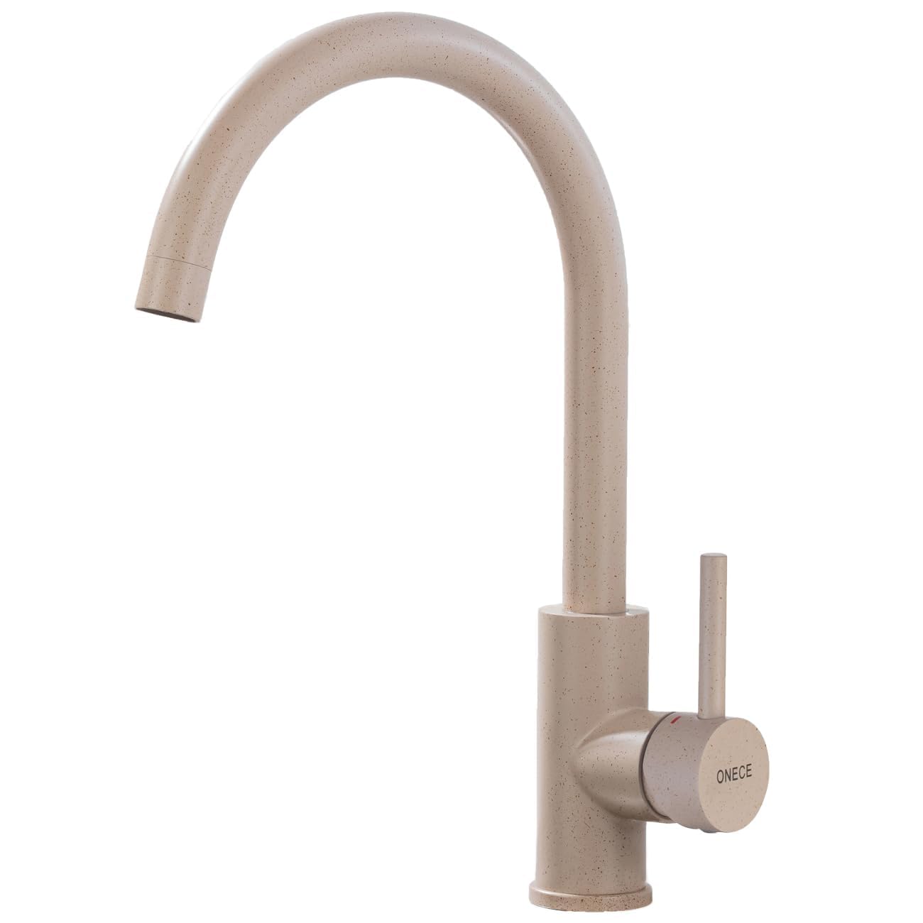 ONECE Kitchen Sink Tap with 360° Rotatable Spout, Kitchen Tap High Pressure Mixer Tap, Single Lever Mixer Tap for Kitchen, Wheat Colour