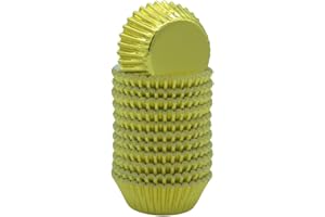 Huaswan Gold Foil Cupcake Liners Mini Paper Baking Cups for Wedding, Party and More, 240-Count