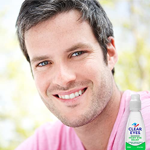 Clear Eyes Maximum Itchy Eye Relief Eye Drops, 0.5 Fl Oz (Pack of 3