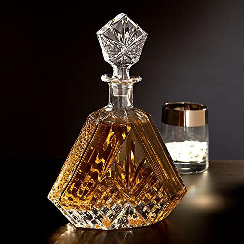 Crystal Whiskey Decanter Set and 6 Glasses for Liquor , Elegant Liquor