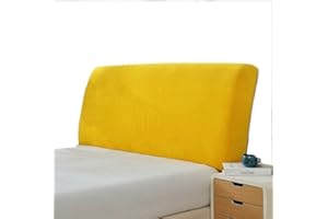 HOME MEIRONG Bed Headboard Slipcover Protector Stretch Dustproof Bed Head Cover For Twin Queen Full California King Size Beds, Decorative Protectors For Headborad,Lightyellow-King(200-220cm)