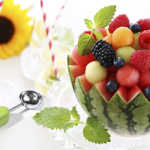 Melon Baller Scoop Set, 4 In 1 Stainless Steel Fruit Tool Set Melon Baller Carving Knife Fruit Scooper Seed Remover For Fruit Slicer Dip Pulp Separator