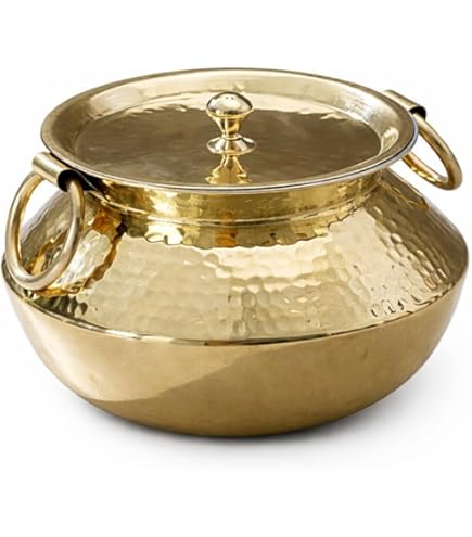 Buy RR KITCHENWARES 100% Pure Brass Round Heavy Bottom Tapeli/Patila/Bhagona , Golden (500 ML) Online at Low Prices in India