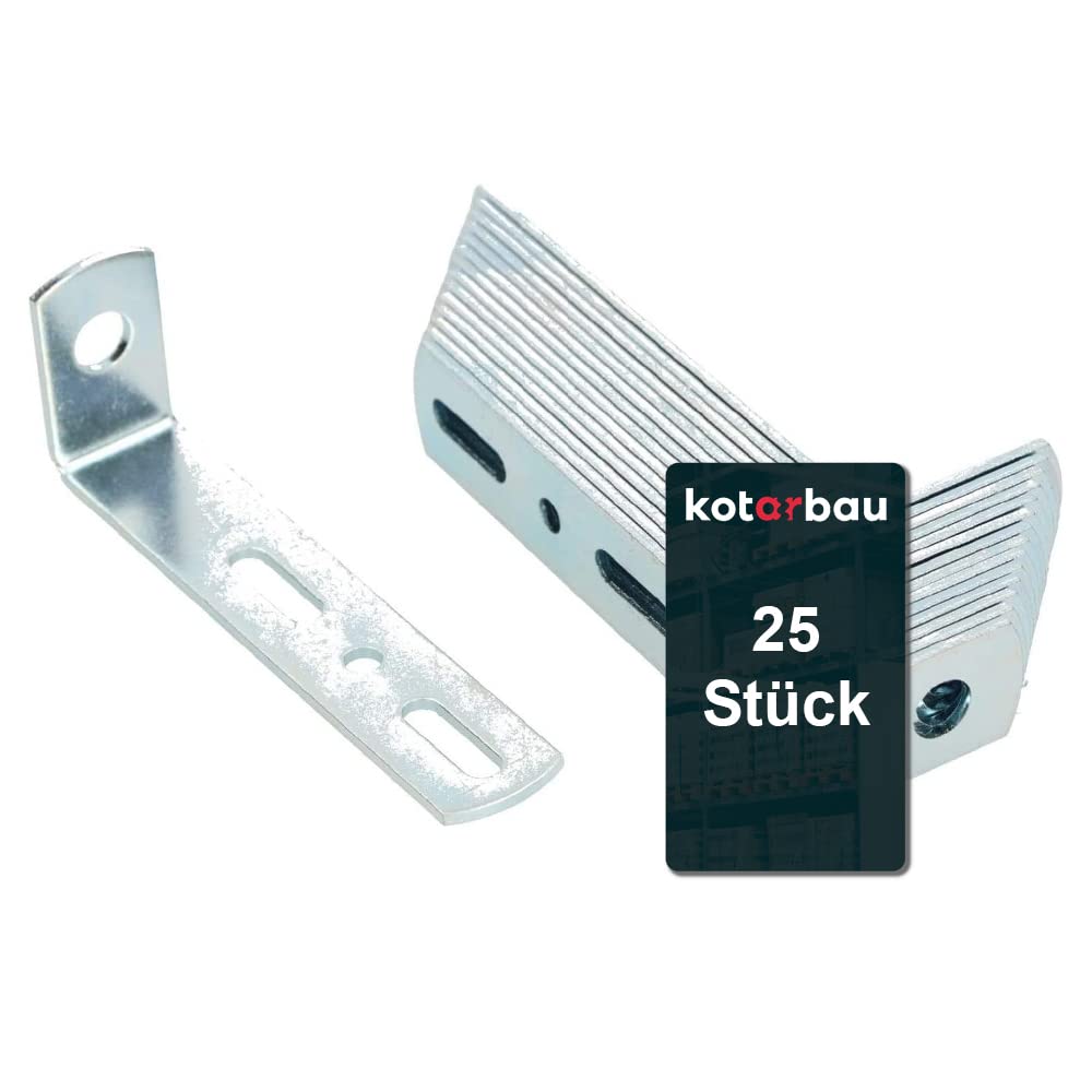 KOTARBAU Wall Mount 75 x 25 x 15 mm Steel Tilt Safety Construction Angle Cabinet Fixing Furniture Connector Galvanised Wood Connector Mounting Angle