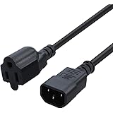 CableCreation [2-Pack] 1 Foot 18AWG Standard Computer Power Adapter Cord NEMA 5-15R to IEC320 C14, 0.3M / Black