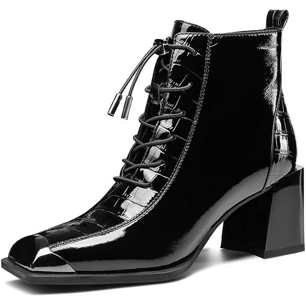 TinaCus Women's Patent Leather Ankle Booties - Pointed Toe High Heel With Bowknot And Back Zip