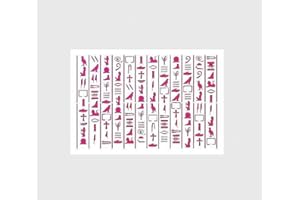 STENCILAIR Egyptian Hieroglyphics Reusable Stencil - 6x8 Inches Transparent Mylar Graffiti Stencil Art Template Wall Stencil DIY