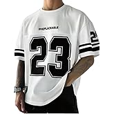 GORGLITTER Men's Baggy Jersey Shirt Y2k Graphic Oversized Tshirts Short Sleeve Summer Casual Streetwear T-Shirts