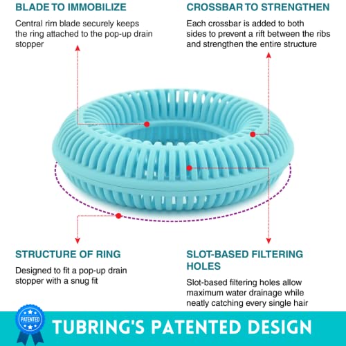 TubRing The Ultimate Tub Drain Protector Flexible Silicone Hair Catcher