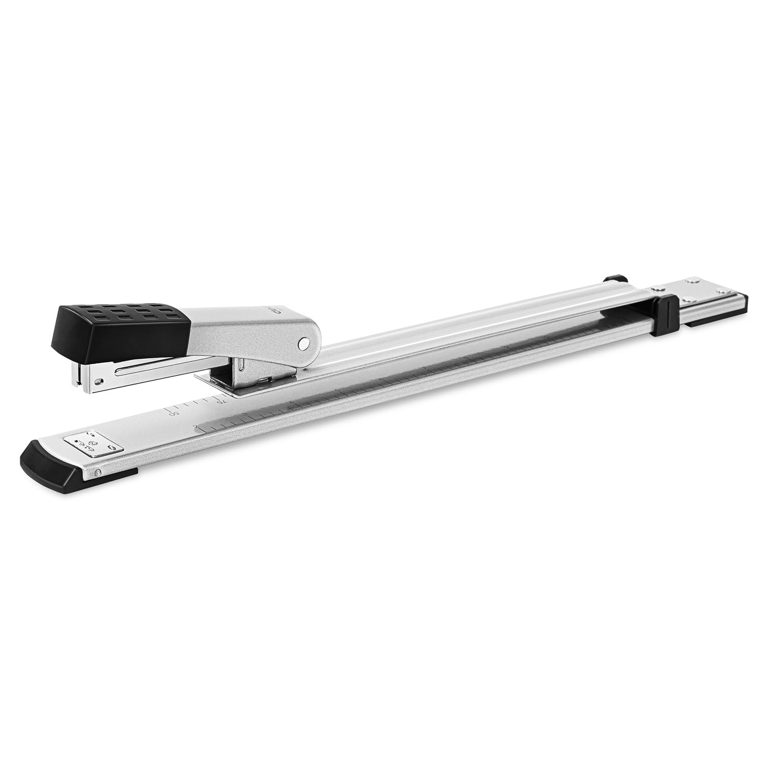 deli Long Reach Stapler, 25 Sheet Capacity Heavy Duty Stapler for Booklet or Paper Binding, Large Metal Long Arm Staplers, Silver