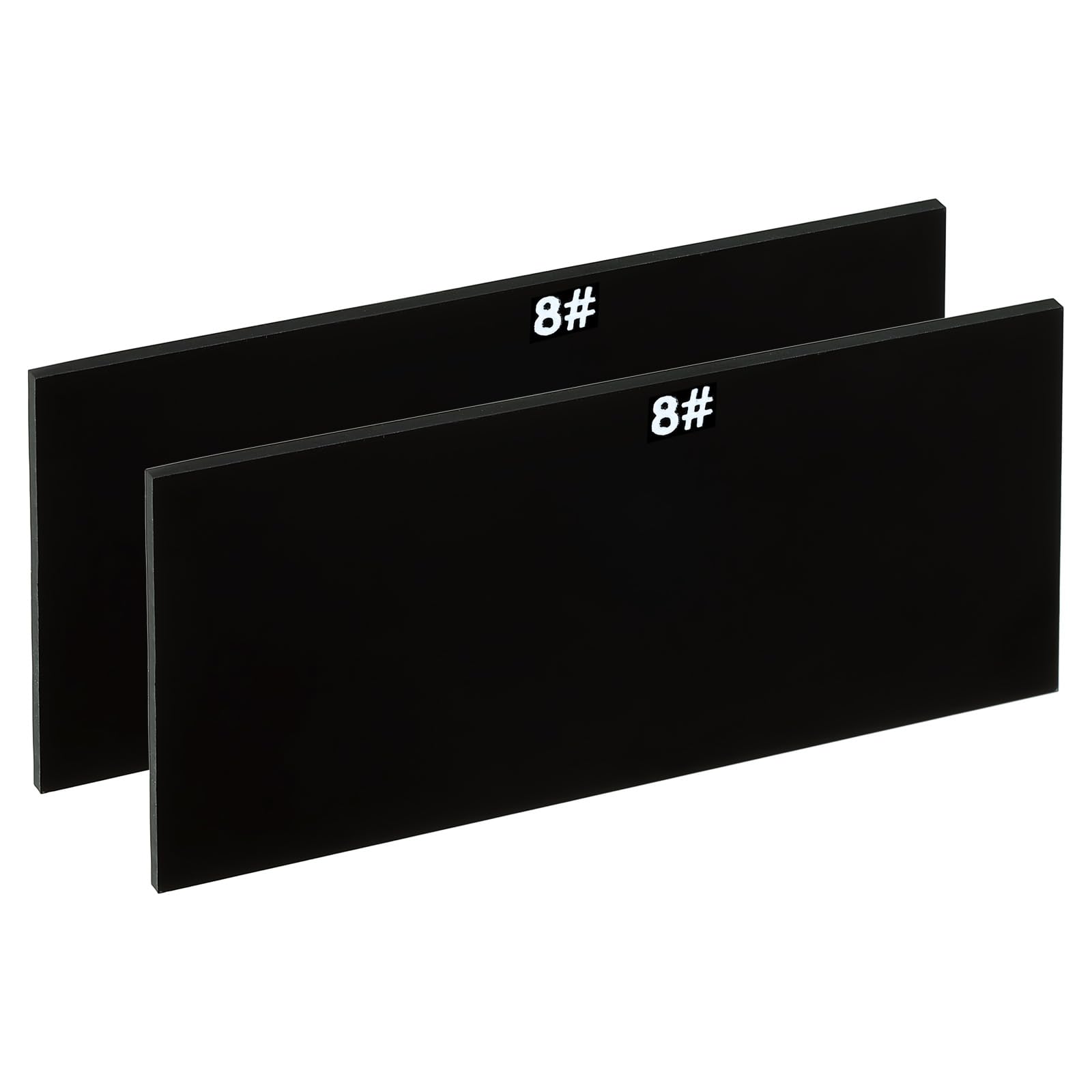 PATIKIL Welding Len Shade 8 Glass 4-1/4"x 2", 2 Pack Hardened Glass Black Darkening Filter Plates Covers Replacement for Weld Helmet Hood