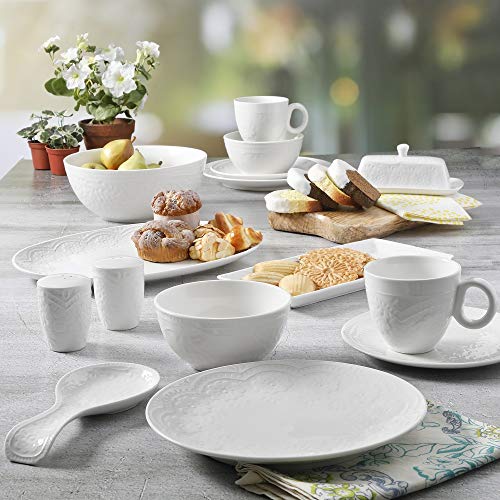 Gibson Alemany Dinnerware Set, 16 Piece, White Pricepulse