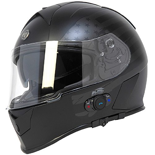 Torc T14B Bluetooth Integrated Mako Full Face Helmet with Flag