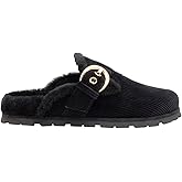 Fur Lined Clogs for Women Fuzzy Studded Slippers Comfortable Slip On Mules Closed Round Toe Fall Winter Casual Flat Shoes