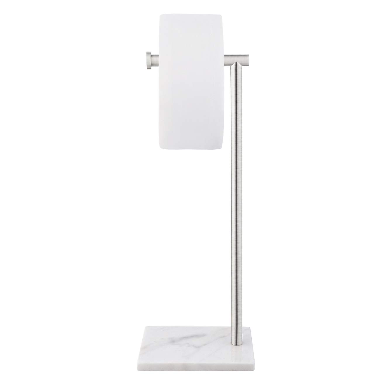 KES Free Standing Toilet Roll Holder Stand Bathroom Tissue Paper Holder with Marble Base Freestanding Heavy Duty SUS304 Stainless Steel Brushed Finish, BPH285S1-2