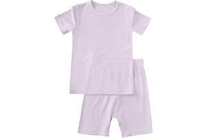 Aablexema Baby Short Summer Pajamas - Toddler Cool Jammies Pjs Rayon from Bamboo,2pcs Kids Sleepwear Set