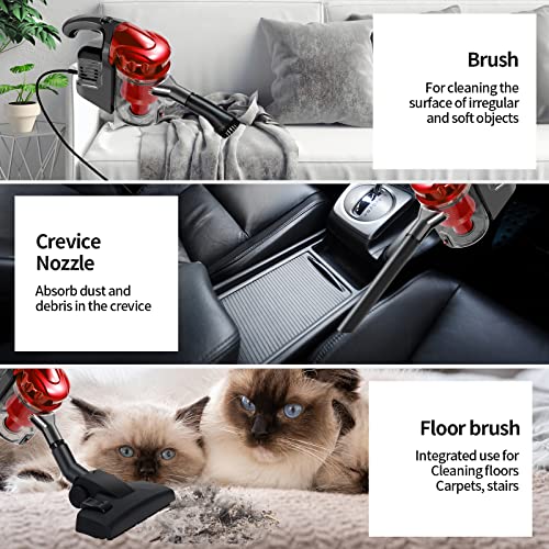 EFUSVAC Vacuum Cleaner, 4 in 1 Lightweight Handheld Corded Stick Vacuum for Pet Hair Hard Floor and Carpet, 17KPa Powerful Suction with 600W Motor