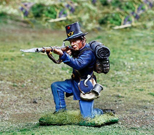Civil War Toy Soldiers 2nd Wisconsin Iron Brigade Infantry Kneeling Firing Battle of Gettysburg Figure Collectors Showcase Toy Soldiers Painted Metal Figure 1/32 Britains King Country Gunn First Legion Type CS00848