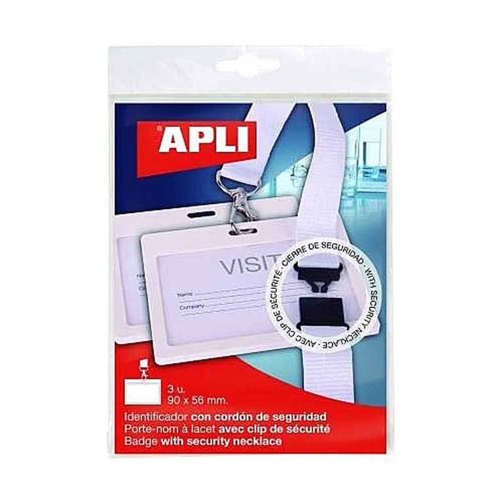 3 ID Badges with Lanyard, White, 102 x 75 mm, pli 17843