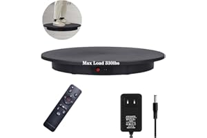 JAYEGT Motorized Rotating Display Stand, 360 Degree Electric Rotating Potography Turntable for Products Display，Live Show， Remote Control +5 Colors Backgrounds (Black/23.6Inch/330Lbs Load/Wired)