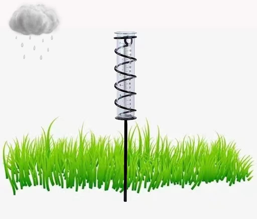 WOOPTOR Rain Gauge, Outdoor Glass Rain Gauge Metal Frame, Detachable Rain Guage for Garden, Yard, Deck, Lawn, Landscape, pond, farmland