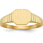 JewelryWeb 14k Yellow Gold Solid Polished and satin Signet Ring Size 3 Ring